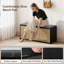 Banc de rangement pour chaussures à 2 niveaux avec 3 tablettes réglables et coussin de siège rembourré amovible