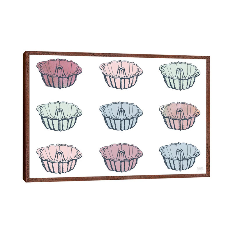 Fluted Cake Pans by Statement Goods - Gallery-Wrapped Canvas Giclée on Canvas, 101.6 cm H x 66.04 cm W, Classic Wood Framed