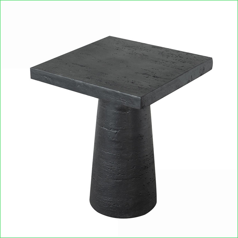 Table basse durable en magnésium noir - plateau carré aux lignes épurées, polyvalent pour le salon et amp; Table de chevet