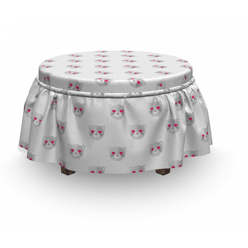 Ensemble de housse pour repose-pieds à coussin de boîte 2 pièces emoji kitty faces