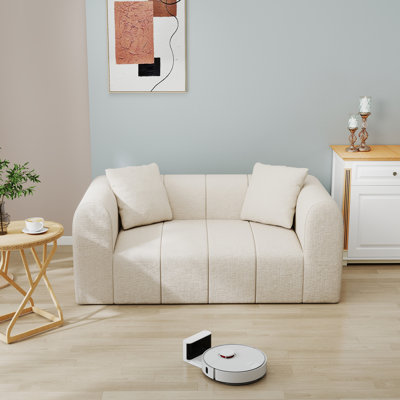 Causeuse Bonille de 65 po en mousse à mémoire de forme avec mousse à mémoire de forme, canapé sans cadre à assise profonde, aucun assemblage requis, canapé à compression sous vide pour le salon