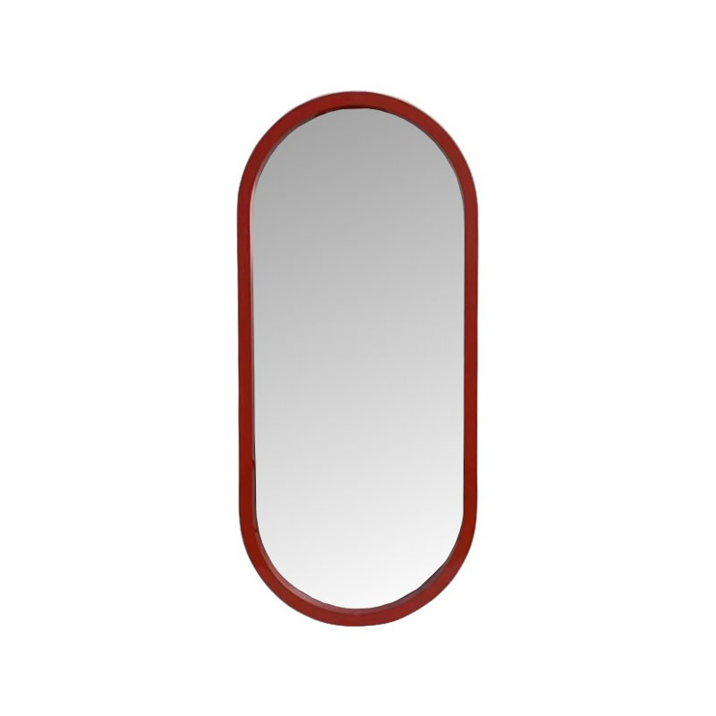 Osman Glossy Intense Rust Wall Mirror, Red