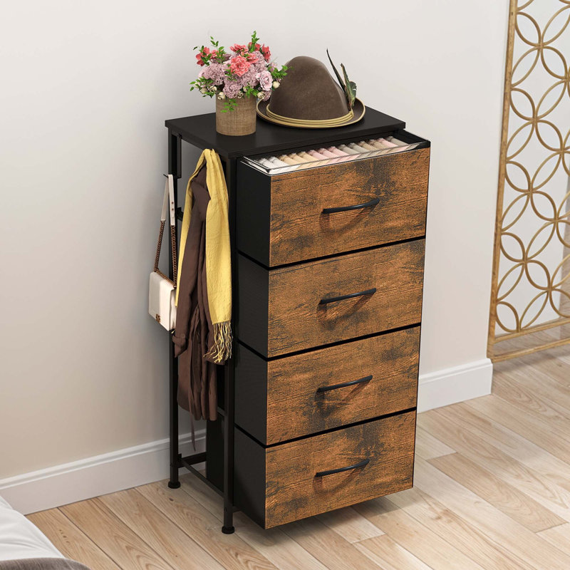 45 cm W Chest of 4 Drawers, Brown
