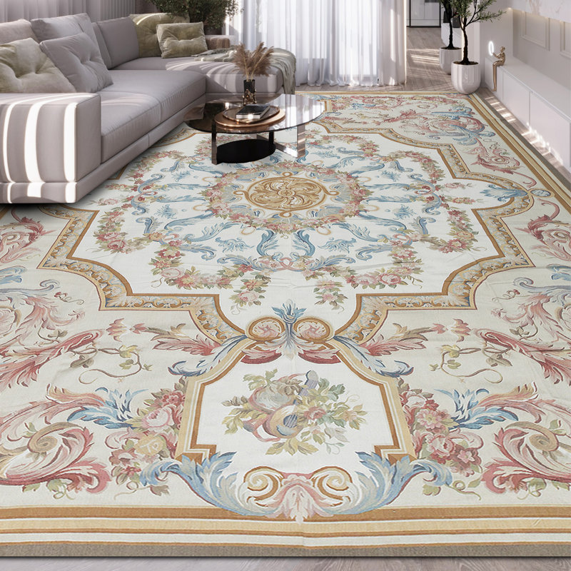 Hand-Knotted High-Quality Ivory and Beige Area Rug