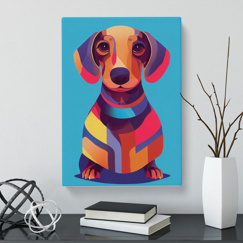 Dachshund In Colour Vol.3 - Wrapped Canvas Print, 50cm H x 35cm W x 3cm D