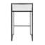 Tabouret de comptoir empilable contemporain noir avec coussin en velours blanc Fuji par Lumisource - ensemble de 2-1006853873-1006853879