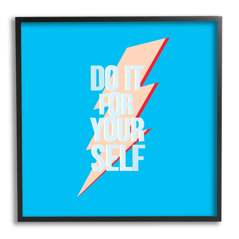 «Do It For Yourself Self Care On Wood» par Ashley Singleton, impression, Giclée encadrée noir minuit, H 12 po x l 12 po