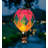 15" Hanging Solar Hot Air Balloon Lantern with Glass Panels and Metal Frame-126382925