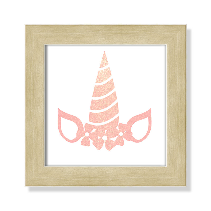 «Be the Unicorn», art encadré 3 ', H 8 po x l 8 po x P 0,6 po, Encadré plat champagne