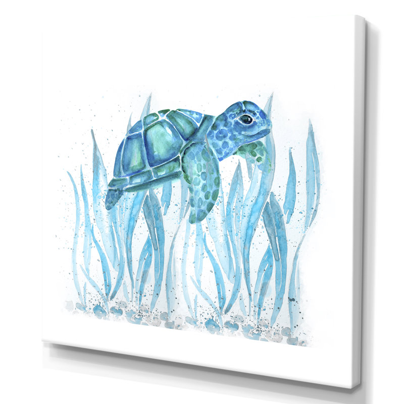 Aquarelle, art de la tortue, H 16 po x l 16 po x P 1 po, Toile tendue