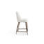 Wyatt Upholstered Counter Stool In Ricotta Boucle And Bronze Metal