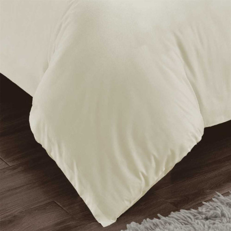 Constantine Solid Colour Duvet Cover Set with Pillowcases, Cream, Single - 1 Standard Pillowcase