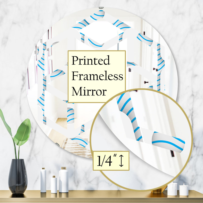 Miroir mural sans cadre 3D et motif III, 31,5 po x 31,5 po