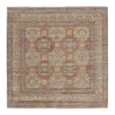 Handmade Silk Geometric Area Rug