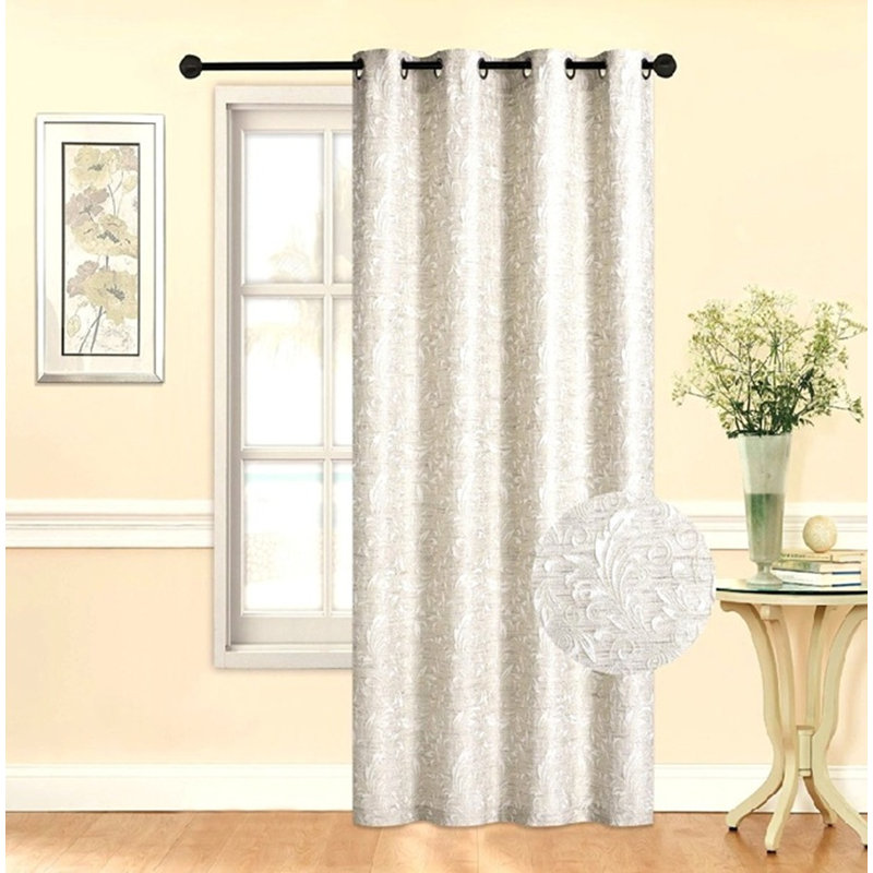(54 x 95 po) Panneau d'anneau jacquard - beige, 95"