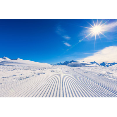 Ski Piste Ski Trail by Benedek - Wrapped Canvas Print
