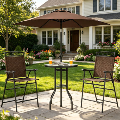 Ensemble de conversation chic pour l'extérieur, ensemble de conversation pour patio, ensemble de mobilier de salle à manger (sans le porte-parapluie)