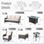 Mobilier de patio extérieur 7 pièces avec foyer, ensemble de conversation d'extérieur en osier 7 personnes Pe toutes saisons, chaises berçantes pivotantes pour terrasse, piscine, terrasse-618113930