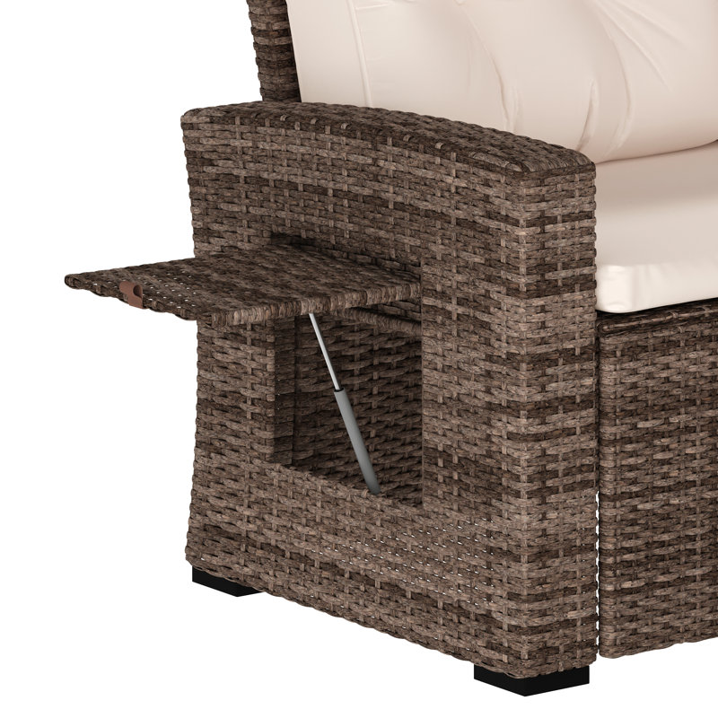 Ensemble de conversation intérieur / extérieur avec canapé et table Huck, Brun, Beige