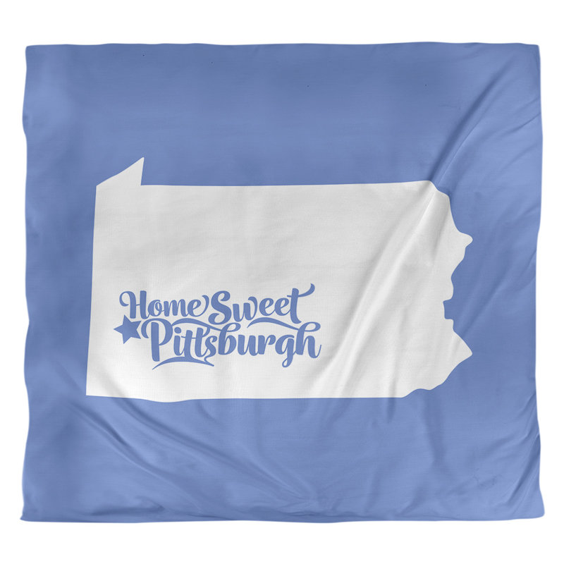 Housse de couette réversible simple Pittsburgh Pennsylvania, Housse de couette pour très grand lit, Bleu, Microfibre