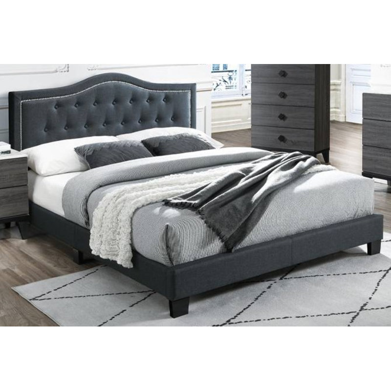Jaquavian Upholstered Platform Bed, Full/Double, Charcoal
