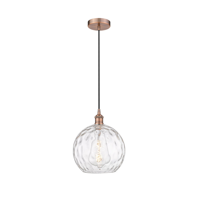 Luminaire suspendu simple à 1 lumière Ralph, H 12,75 po x l 10 po x P 10 po, Cuivre antique
