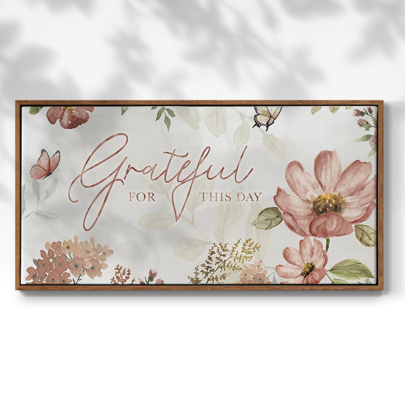 Summers Grateful - Toile tendue avec châssis encadré - Prêt à être accroché, H 17 po x l 33 po, Noyer