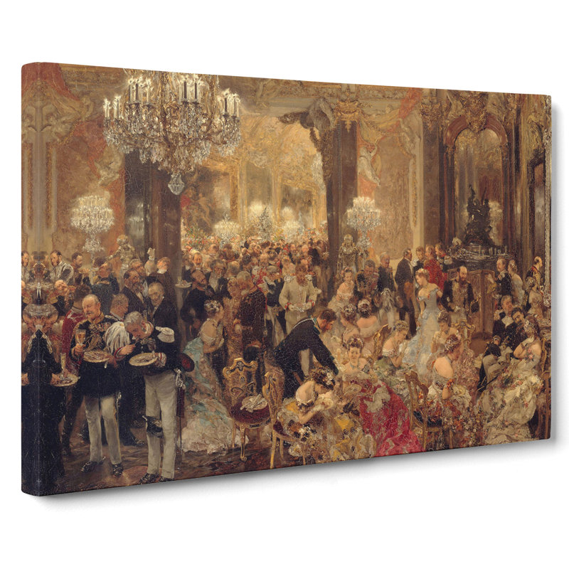 Dinner at the Ball by Adolph Menzel - Wrapped Canvas Painting, 35cm H x 50cm W x 3cm D