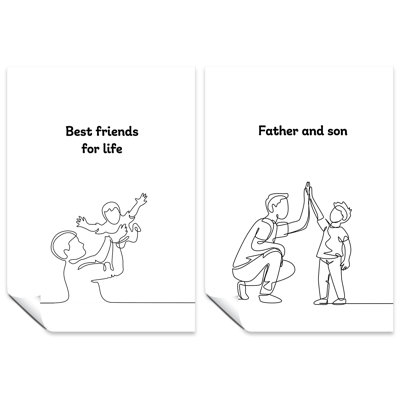 Father and Son Friends for Live 2 Piece Wall Art