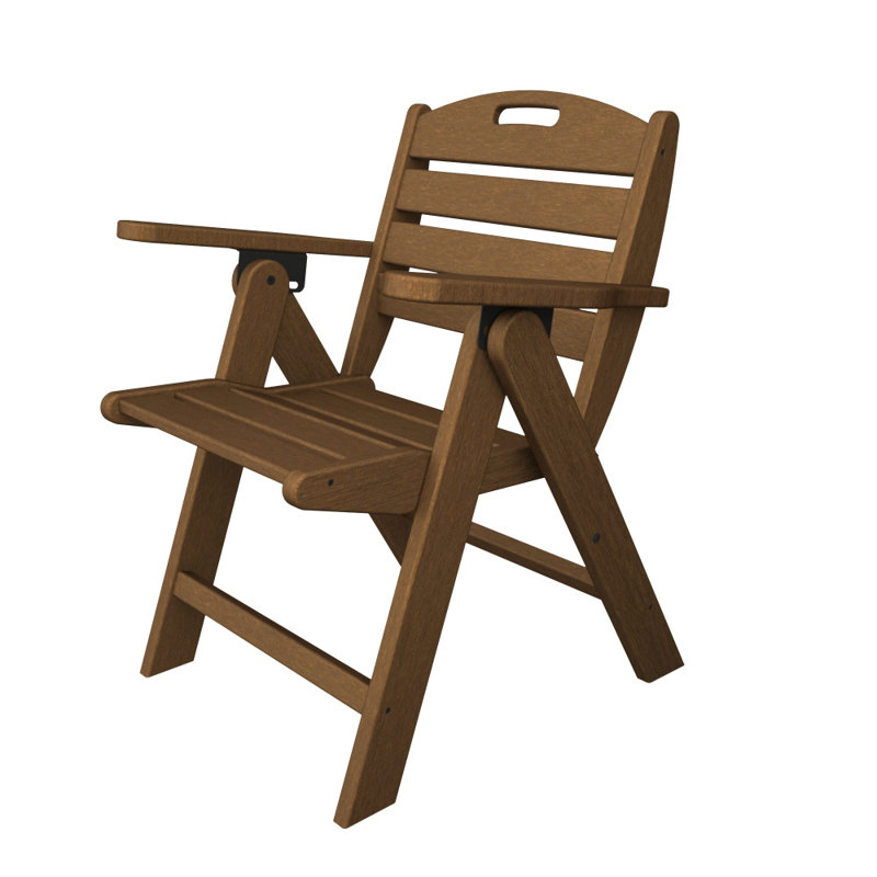 POLYWOOD Nautical 4 - Person Patio Dining Set with Square Table, Dark Teak, 37"