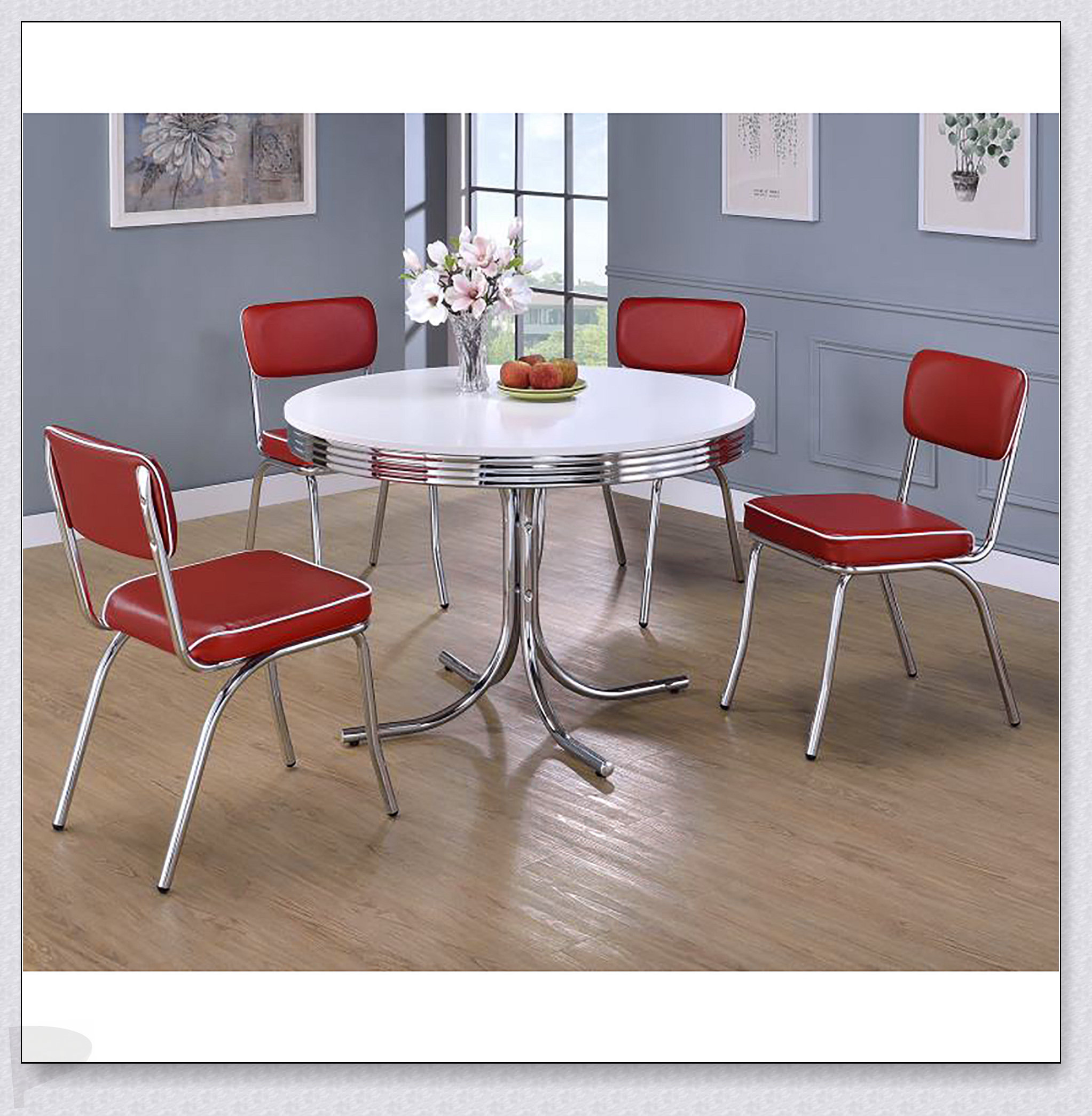 Mercer41 White And Round Dining Table With Sleek Design For Modern ...