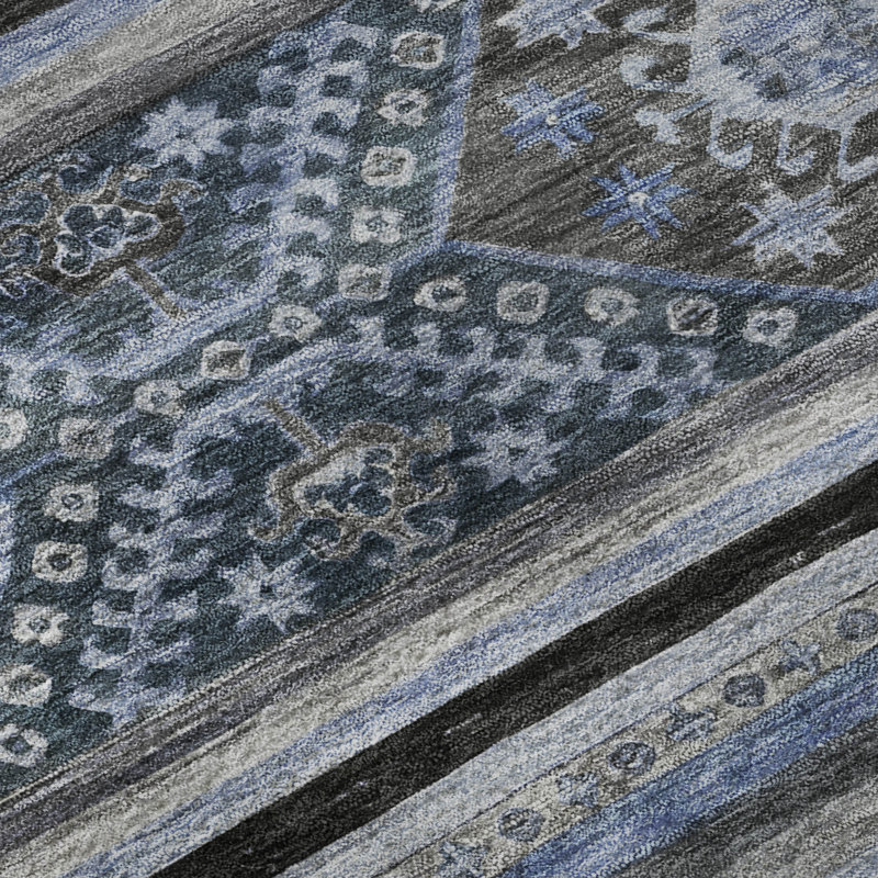 Premium Machine Washable Marasco AMF1626 Global Rug, Rectangle 3' x 5'