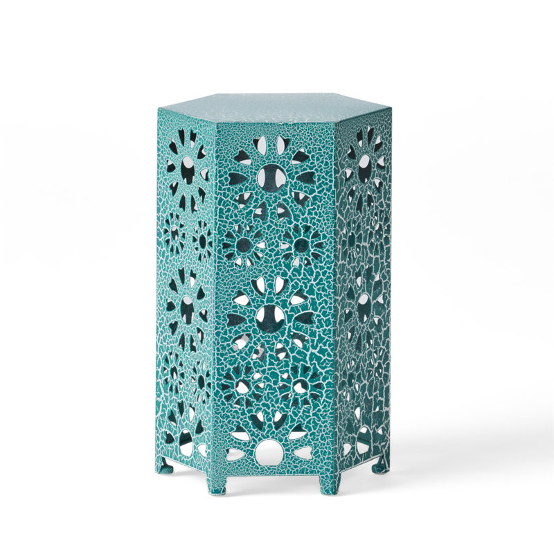 12" SIDE TABLE, Teal, 18.5" H x 12" W x 10.5" D