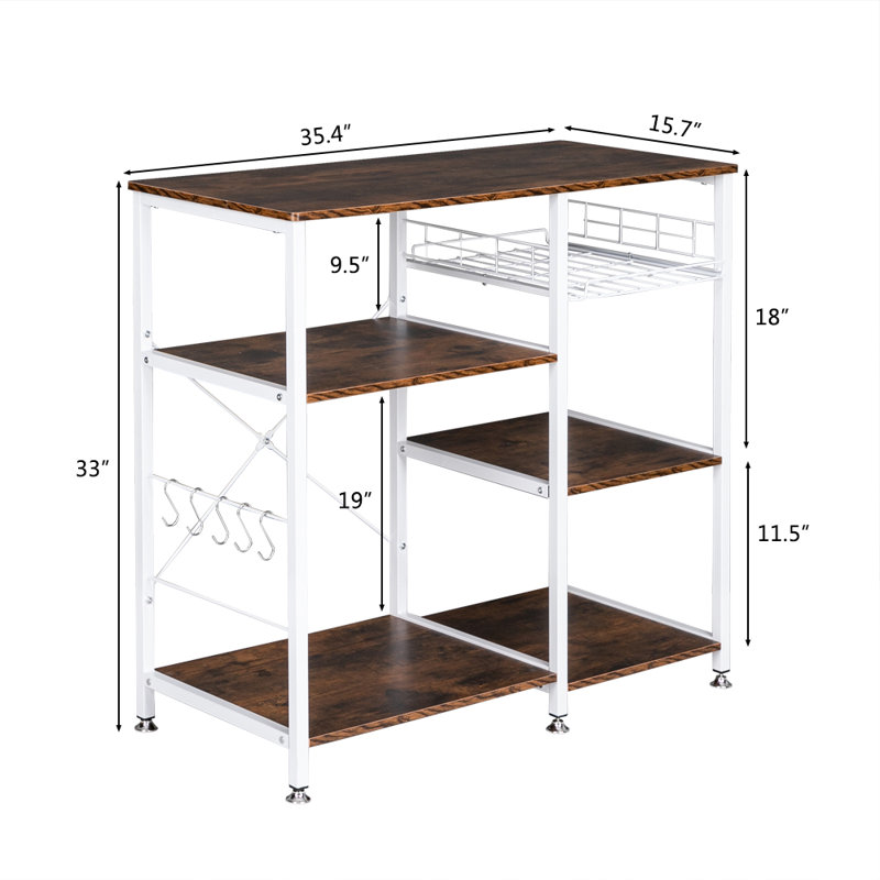 90cm W Steel Shelving Unit, Rustic Brown