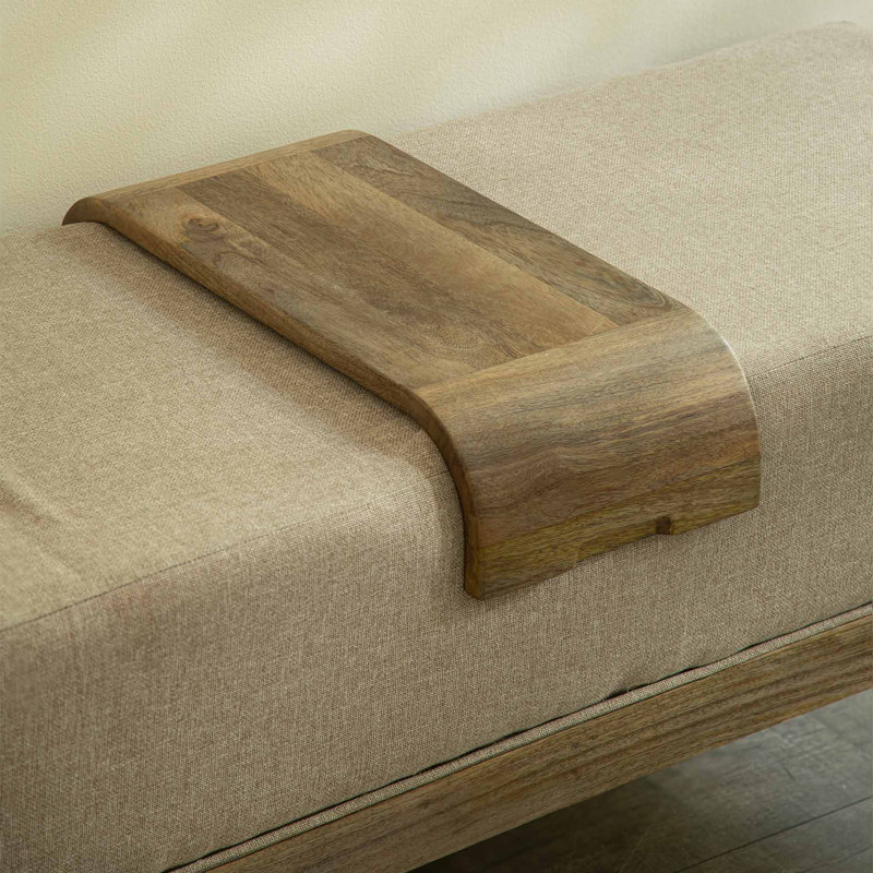 Bench | Upholstered Wooden Bench with Wooden Slider | Premium Bench for Home and Kitchen, 44.88X16.93X18.7"