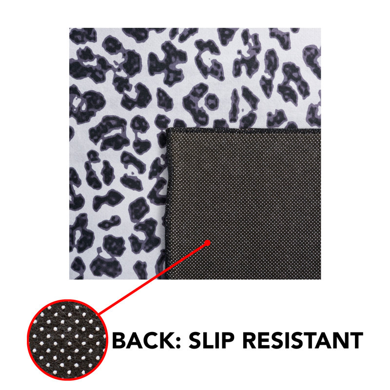 Black and Ivory Faux Fur Rectangular Area Rug 4' x 6'