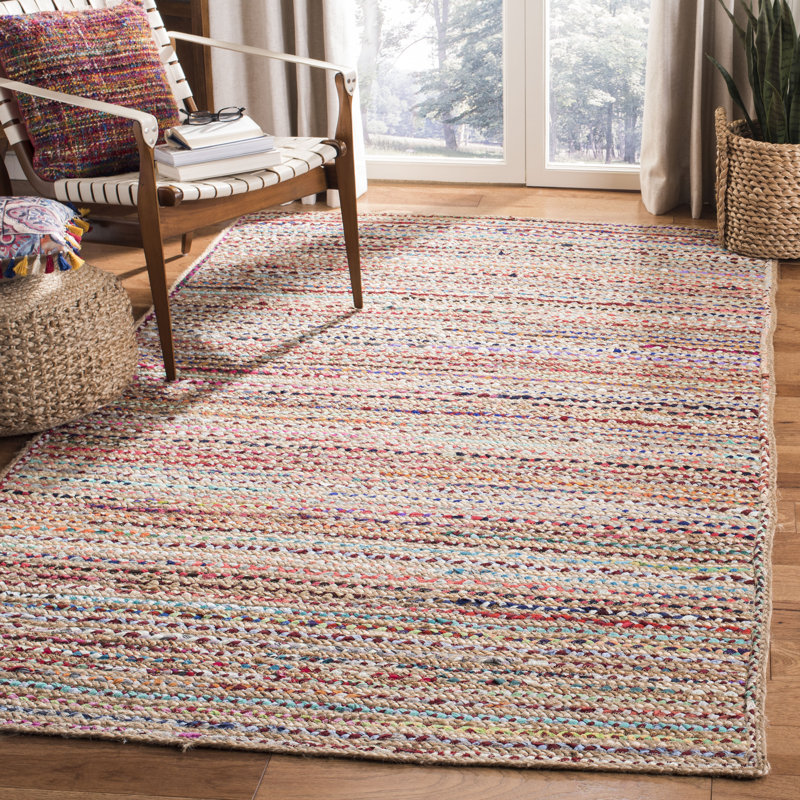 Tapis en jute tissé à la main Abhay, Rectangle de 5 pi x 8 pi