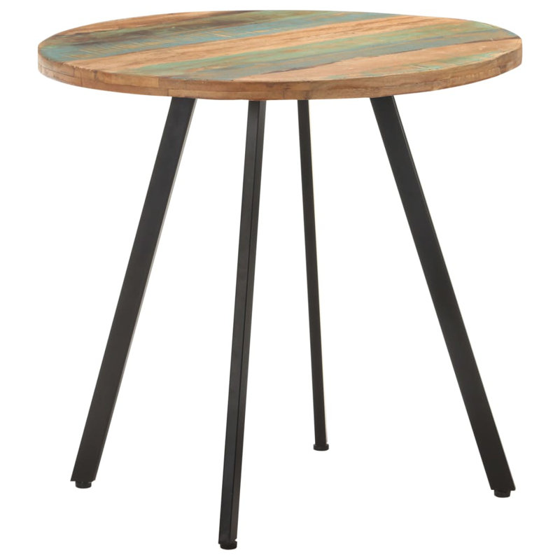 Pineview Round Solid Wood Top Metal Base Dining Table