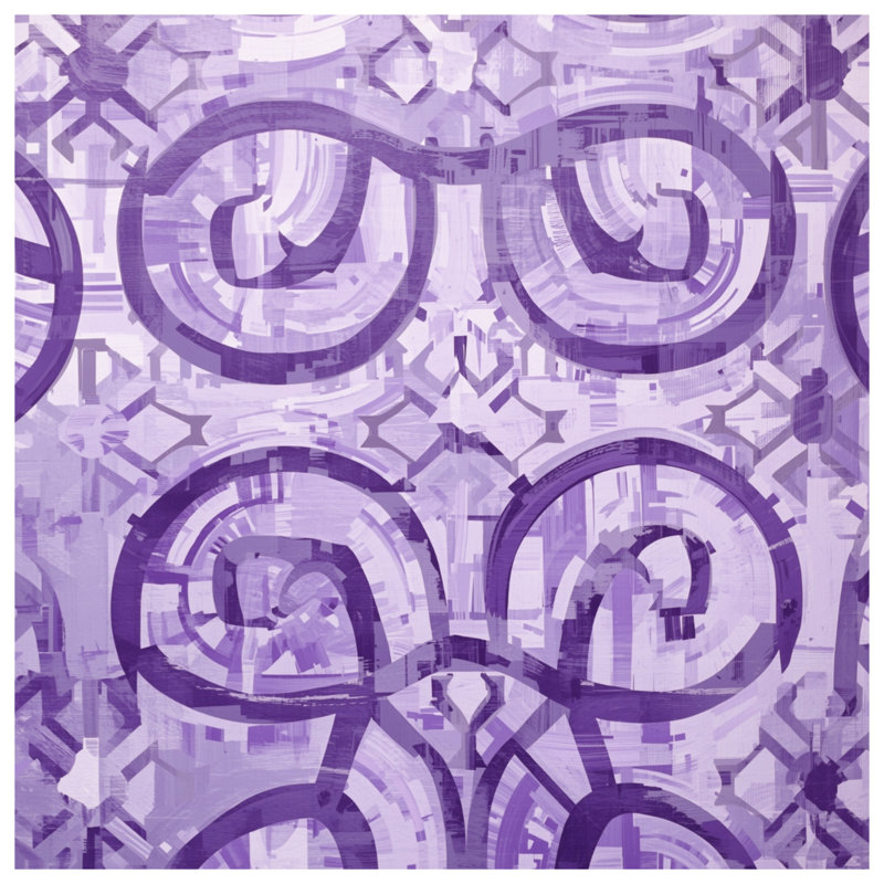 Tapis de bain mauve à motif géométrique, L 24 po x L 17 po