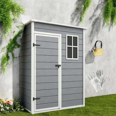 Lockable Sheds With Storage, 5 X 3 Ft Steel Resin Modern Outdoor Shed
