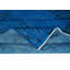 Tapis bleu 5,2 x 8,8 pi avec motif chinois Art déco, noué à la main en Turquie