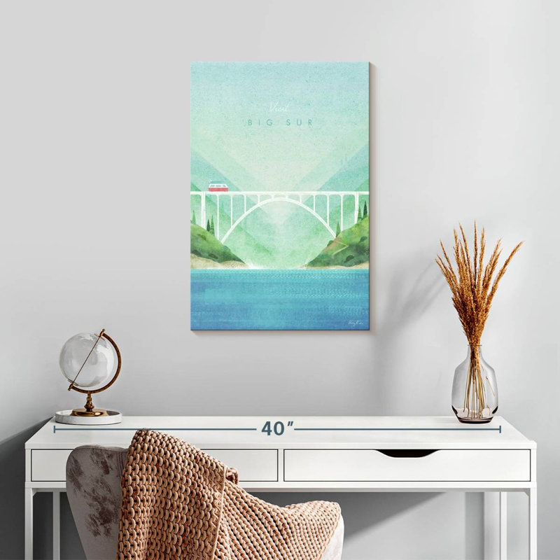 Affiche de voyage rétro Aime Big Sur, H 24 po x l 16 po