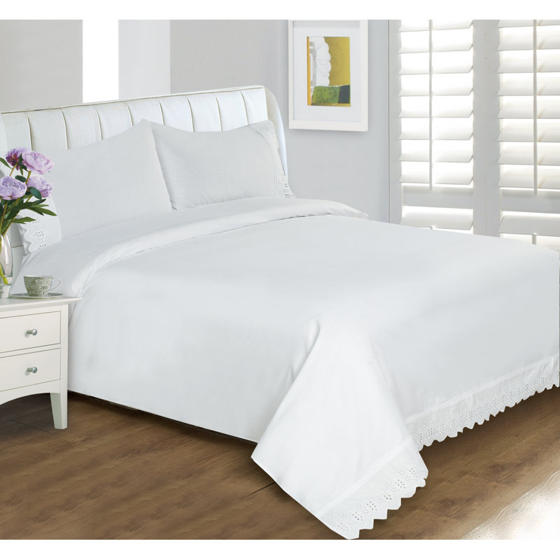 Ensemble de draps , Ensemble de draps pour lit simple avec deux taies , Blanc