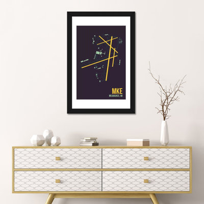 « milwaukee (general mitchell) », impression sur toile, "aéroport diagram series"
