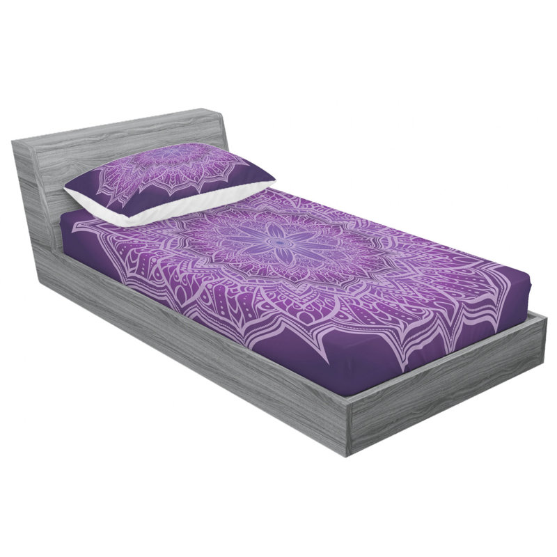 Mandala Microfiber Sheet Set, Twin Sheet Set with Fitted Sheet