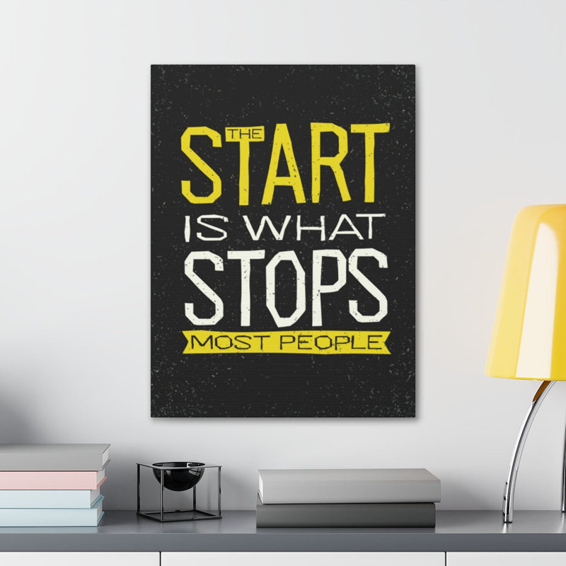 Décoration murale inspirante «Start Is What Stops Motivation», H 14 po x l 11 po