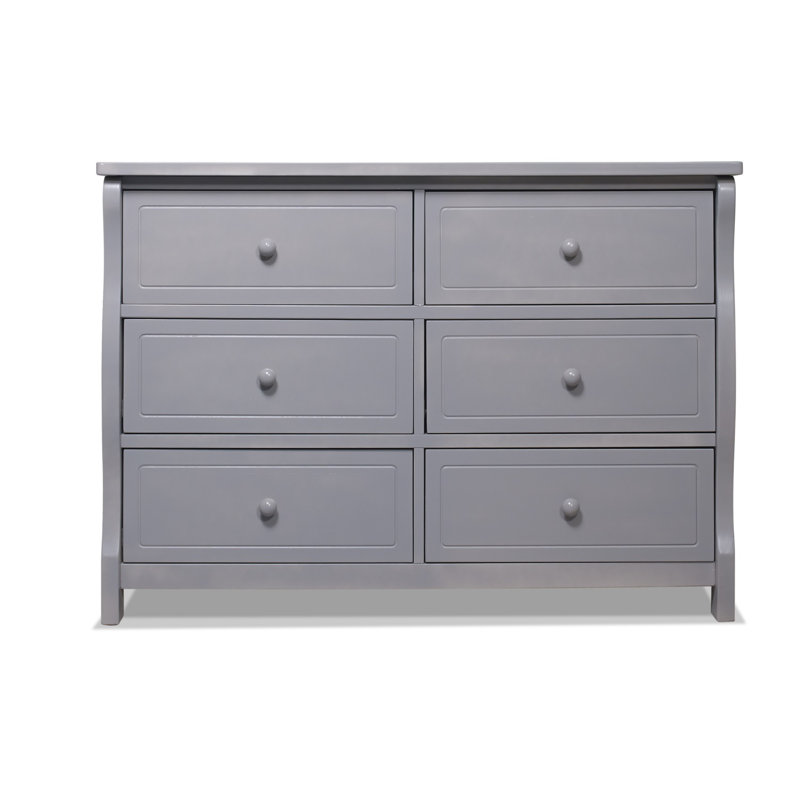 Commode double 6 tiroirs Princeton Elite, gris