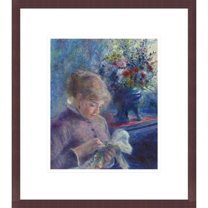 «Young Woman Sewing» par Pierre-Auguste Renoir, impression giclée encadrée, H 15,49 po x l 13,75 po