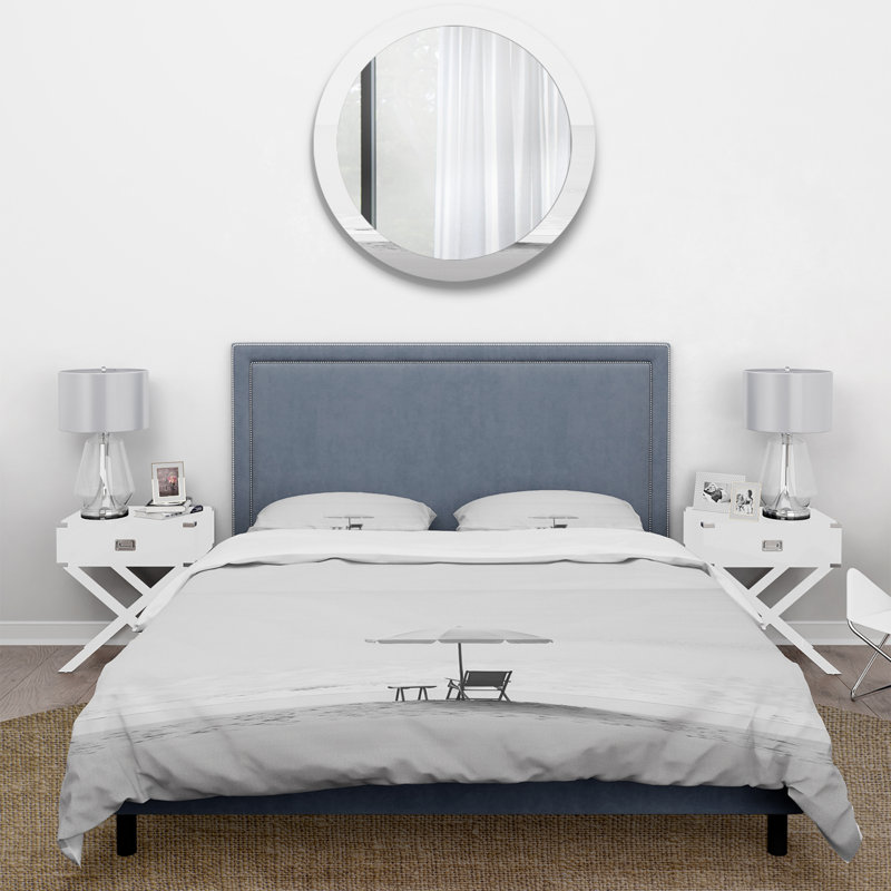 Minimalisme plage photo I - ensemble de housse de couette bord de mer - polyester microfibre