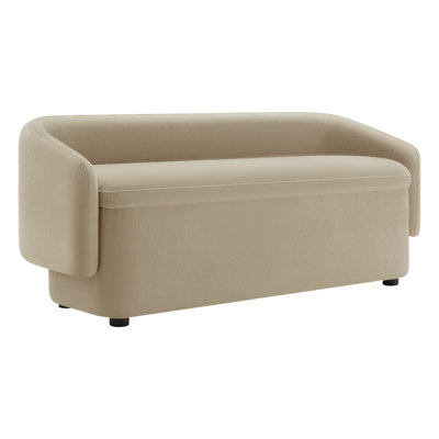 Banc de rangement rembourré en mélange de polyester Bredon